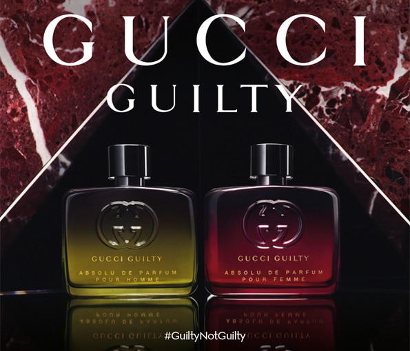 Gucci-Guilty-Absolu-Grid-595x510px - oprava.jpg Gucci Guilty Absolu – pánský a dámský parfém ve stylových flakonech na luxusním mramorovém pozadí
